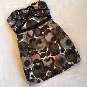 NWOT BCBG MAX AZRIA black floral mini dress size 4P
